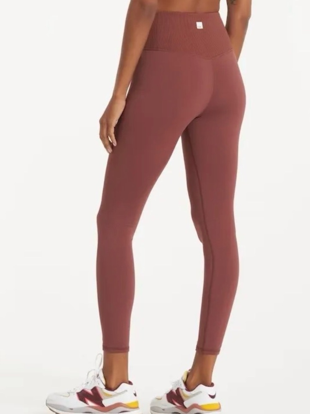 Vuori Women's Rib Studio Legging Cedar HR Athletic Pants Sz S 25'' INSEAM